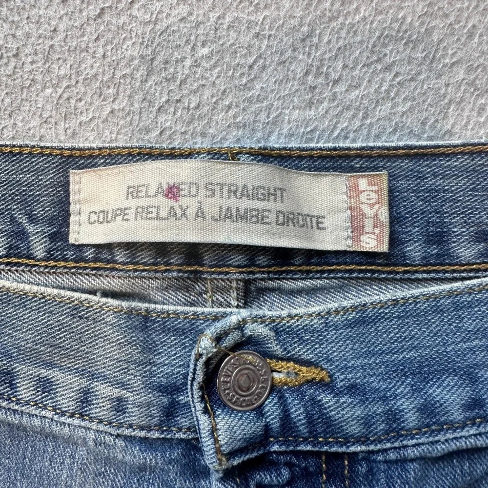 Vintage Levi's Jeans Mens 37x28 Blue Relaxed Straight Distressed Denim Pants Y2K